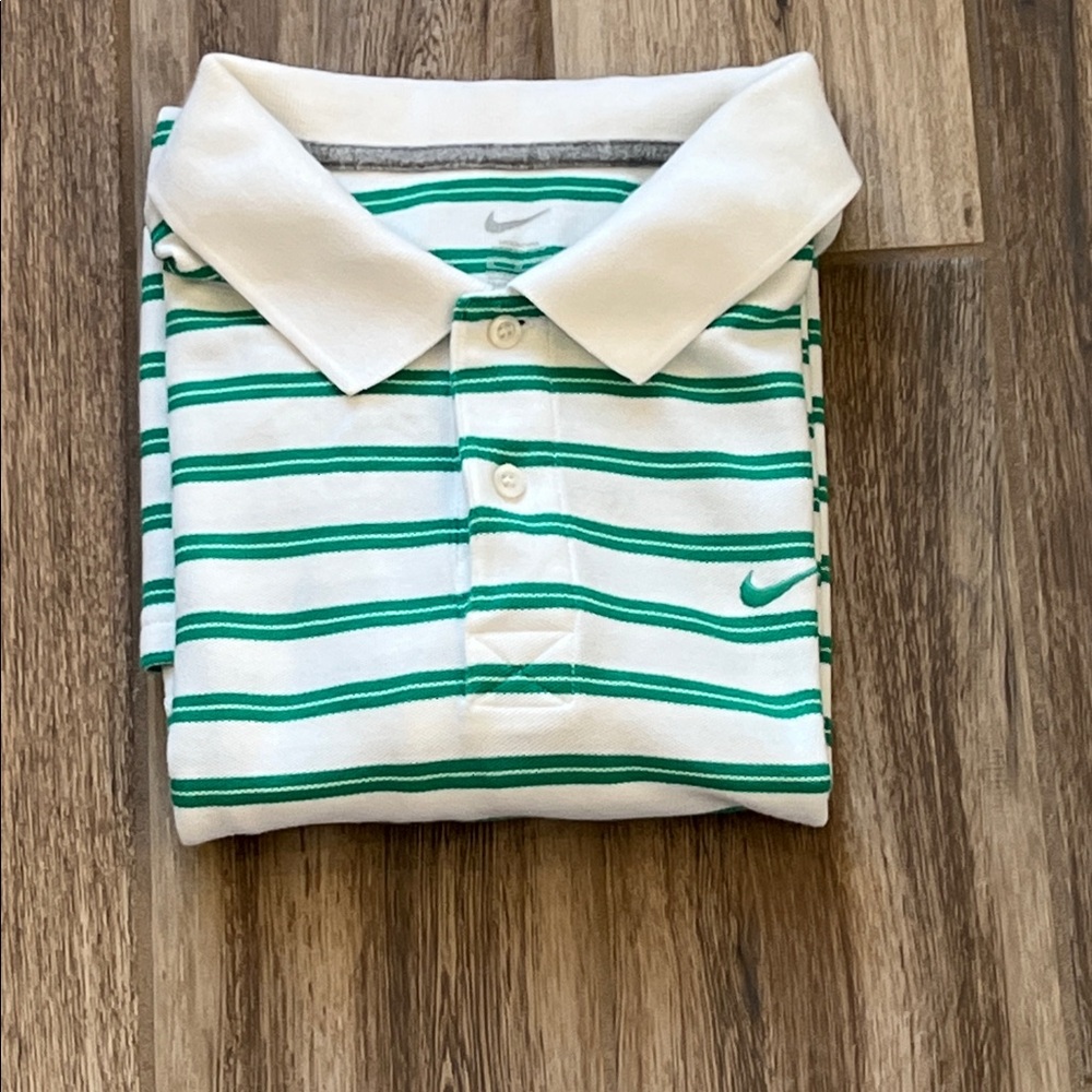 Nike Polo with Green Stripes Size xl
